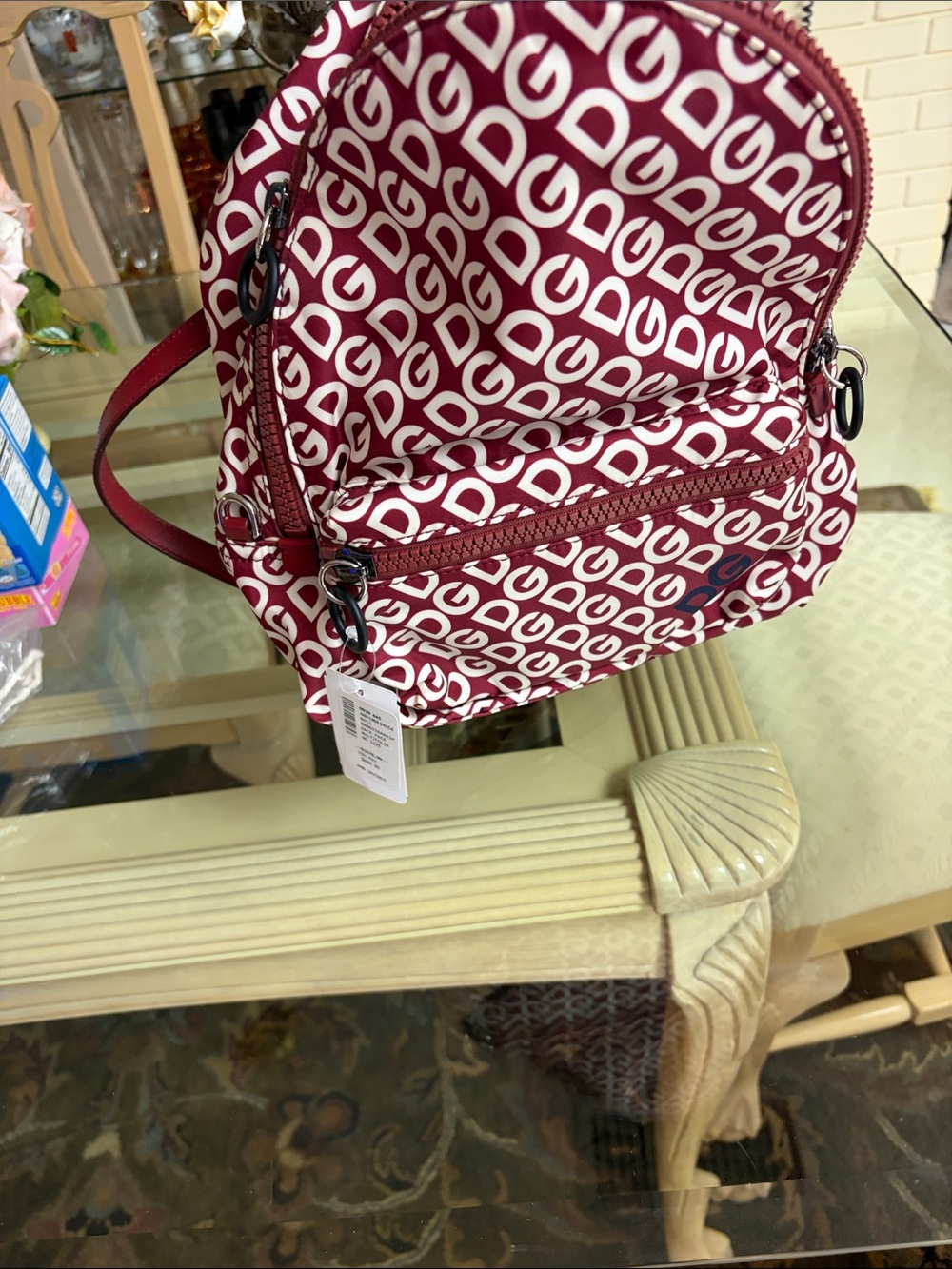 Dolce & Gabbana Burgundy DG Logo Backpack